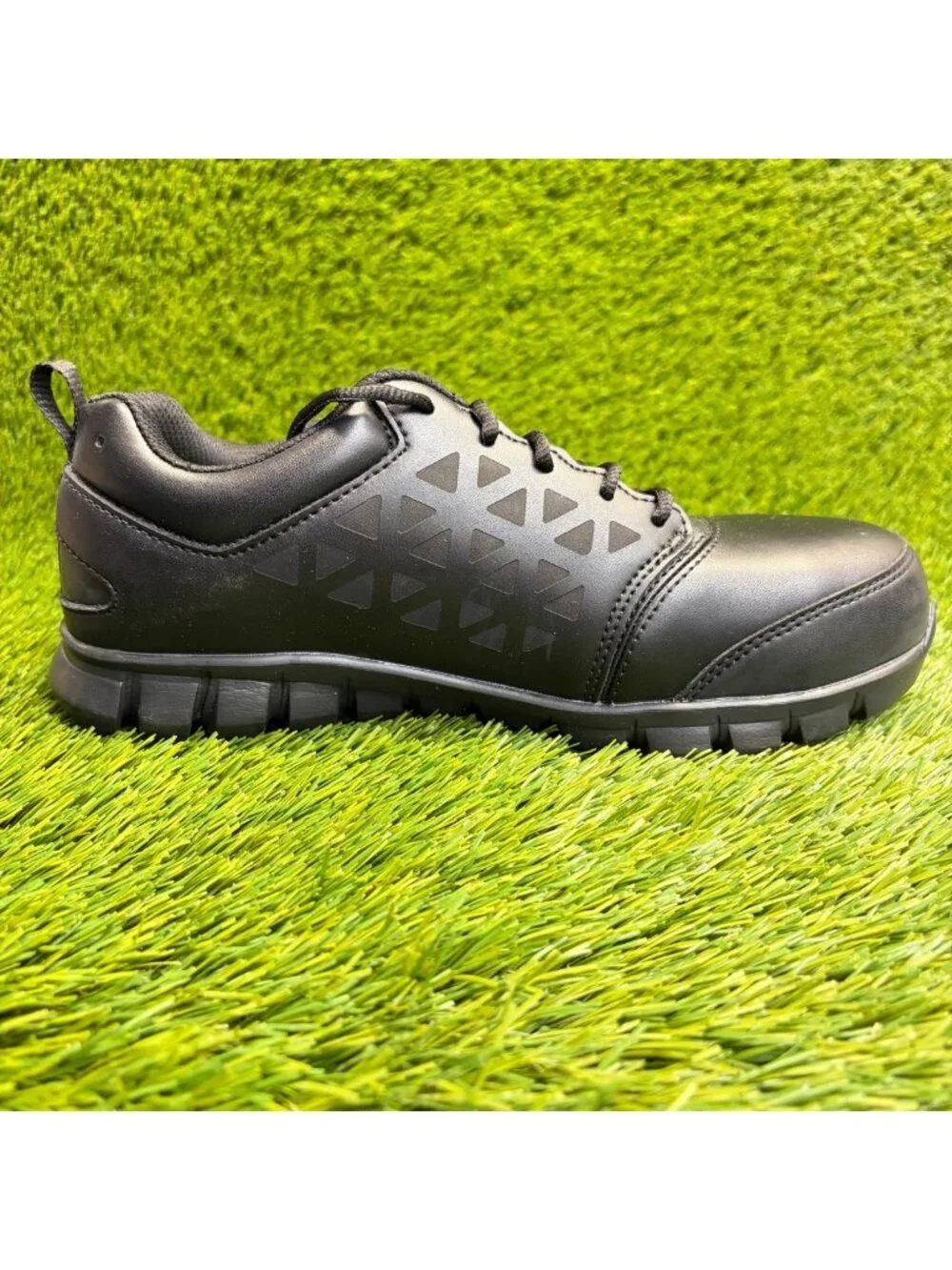 Reebok Sublite Cushion Womens Size 9.5 Black White Alloy Toe Safety Work Shoes